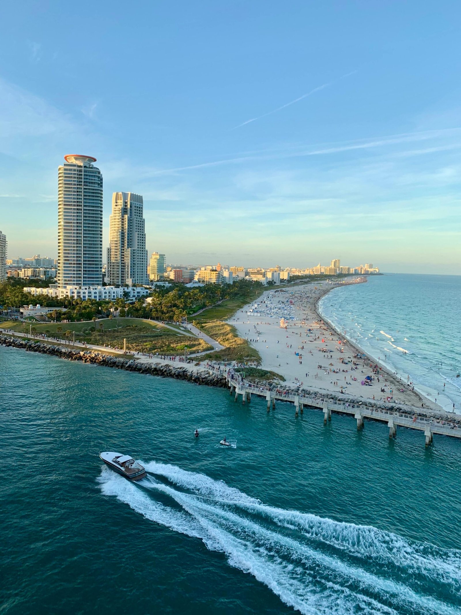 An image of the jetties at South Pointe in Miami Beach's South Beach.